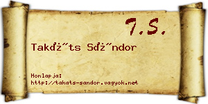 Takáts Sándor névjegykártya